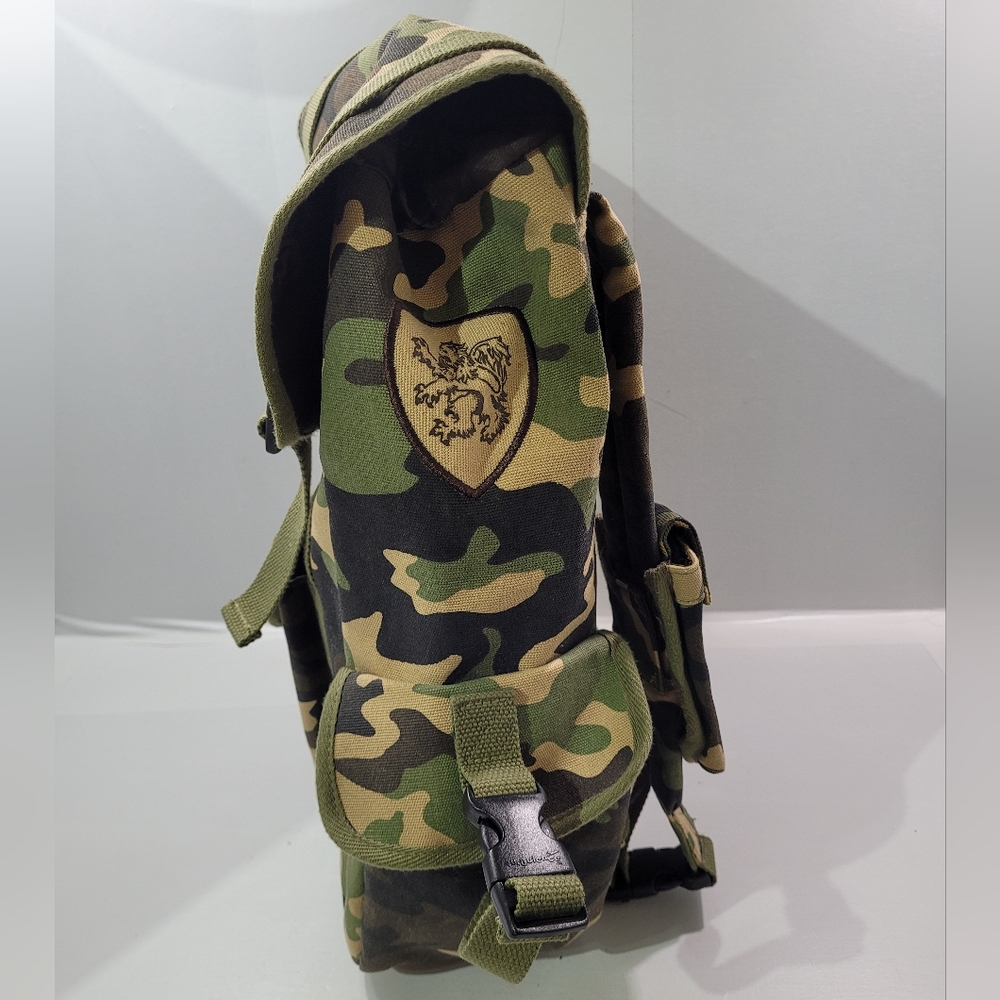 TURBULANCE CAMO MILITARY STYLE TRAVEL HEAVY DUTY CANVAS BACKPACK 18.5" GREEN - Picture 3 of 11